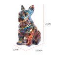 thumbnail image 2 of Estatua de Bulldog Arte colorido Estatua de animales Regalos coleccionables divertidos (sentados), 2 of 9