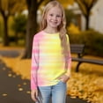 thumbnail image 5 of XADYUY Girls Long Sleeve Shirts 7-8 Crewneck Fall T-Shirts for Kids Girls Trendy Basic Top for Girls Trendy Tie Dye Girls Blouses 5-6 Years,Yellow, 5 of 6