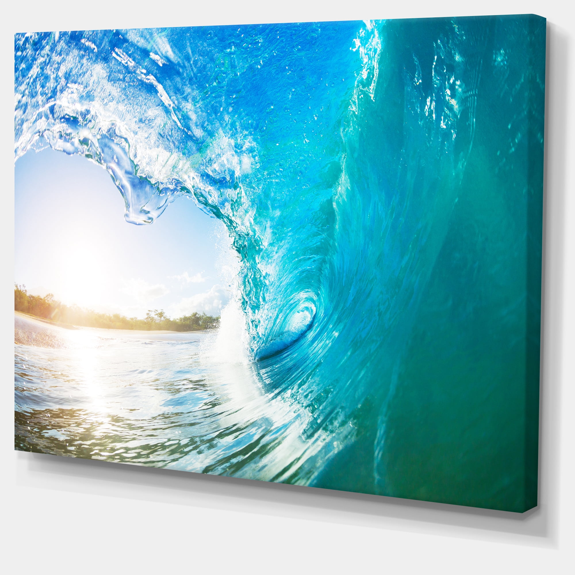 Designart 'Blue Waves Arch ' Seascape Photography Canvas Art Print