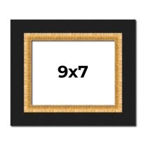 9x7 Frame Gold Real Wood Picture Frame Width 2.25 Inches | Interior Frame Depth 0.5 Inches |