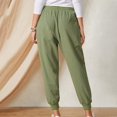 thumbnail image 2 of Vedolay Trousers Women's Cotton Casual Loose Fit High Waisted Casual Pants,Orange L, 2 of 5
