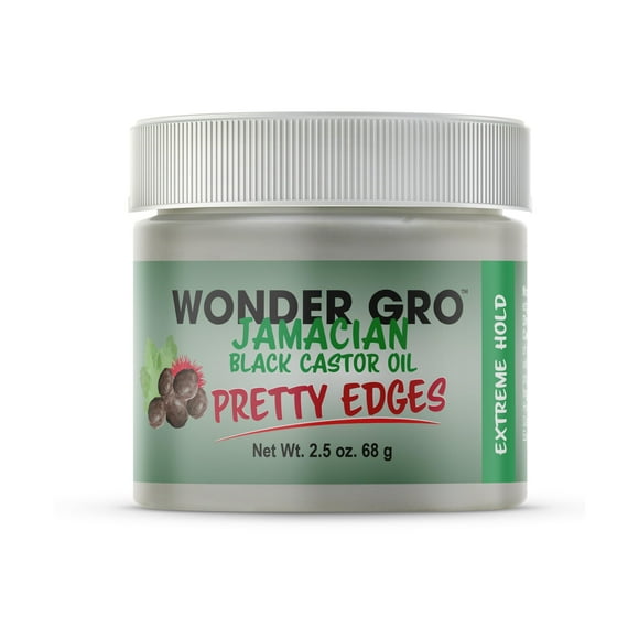 Wonder Gro Jamaican Black Castor Oil Edge Gel For Extreme Hold 2.4 Oz - Soften & Control Hair