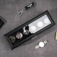 thumbnail image 2 of ProCase Caja para Reloj de 6 Ranuras, Estuche Organizador de Relojes de 2 Pisos con Tapa Vidrio Anti-polvo Almacenaje Guardarrelojes para Hombres y Mujeres (NegroRayado), 2 of 14