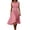 Pink, variant on DYTTDG Women's Crew Neck Midi Dress | sleeveless Cinched Waist A-Line Casual Swing Dress, Flowy Midi Length Day Dress