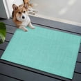 thumbnail image 4 of Turquoise Burlap Texture Large Area Rugs for Bedroom Living Room, Soft Non Slip Carpet Bedside Rug, Farmhouse Vintage Aqua Rectangular Floor Cover Kitchen Accent Rug 2'x3' for Dining Room/Office, 4 of 9