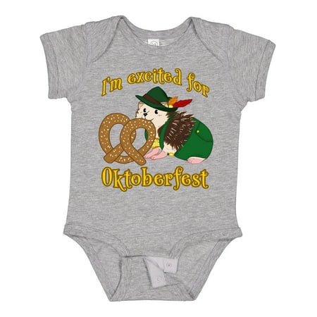 

Inktastic I m Excited for Oktoberfest with Cute Hedgehog Gift Baby Boy or Baby Girl Bodysuit