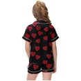 thumbnail image 4 of Auroural Kids Pajamas Girls Size 6 Girls Button Front Pajama Top & Shorts Set, Heart Shaped Print， 2-Piece, Sizes 2-14 & Plus, 4 of 6