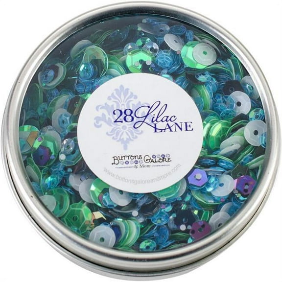 Buttons Galore 28 Lilac Lane Tin W/Sequins 40g-Party Time