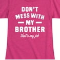 thumbnail image 3 of Instant Message - Don't Mess With My Brother - Girls Toddler And Youth Graphic T-Shirt, 3 of 6
