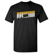 Pittsburgh Retro Repeat - Sports Team T Shirt - Small - Black