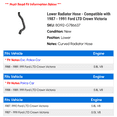 thumbnail image 2 of Lower Radiator Hose - Compatible with 1987 - 1991 Ford LTD Crown Victoria 1988 1989 1990, 2 of 2