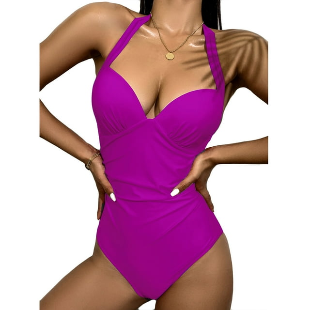 Birdeem Maillot de Bain Femme Aguichant Uni Taille Haute