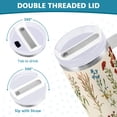 thumbnail image 3 of Yayeee 30oz Stainless Steel Tumbler with Straw and Handle Double-Wall Insulated Travel Water Bottle, Beige Wildflowers, 3 of 8