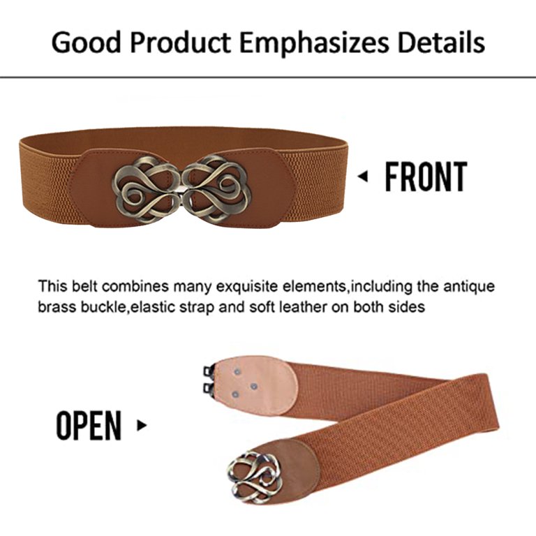 Women Stretchy Belt for Dresses Vintage Elastic Wide Waist  display picture 3
