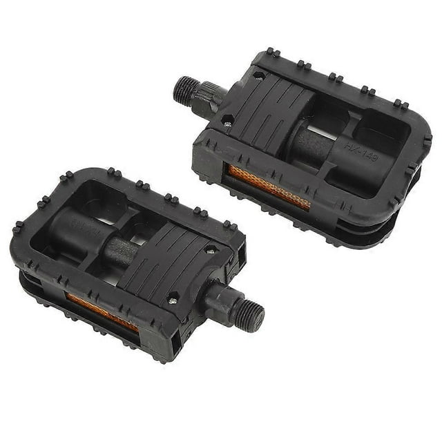Vintage Folding Mountain Bike Pedals Nylon Non-Slip Bicycle Foot Rest Cycling Parts(Black )