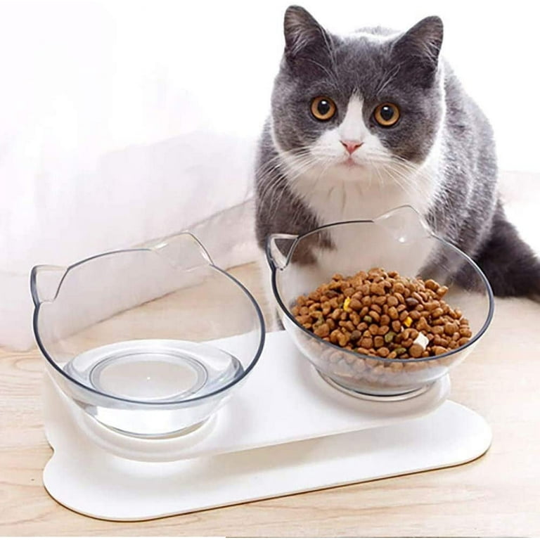 Cute Cartoon Paw Oblique Pet Bowel Food Water Container Cute Cartoon Paw Oblique Pet Bowel Food Water Container