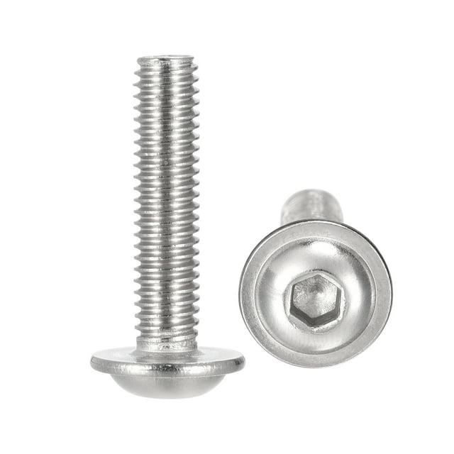 Unique Bargains M6 x 25mm 304 Stainless Steel Flanged Button Head Socket Cap Screws 20 Pack