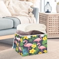 thumbnail image 3 of Yayeee Collapsible Storage Bin with Lid Fabric Closet Decorative Basket with Handles, Flamingo Pattern, 3 of 7