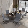 thumbnail image 5 of LeisureMod Harris Modern Adjustable Office Swivel Chair Leather High-Back Task Office Chair, Grey, 5 of 10