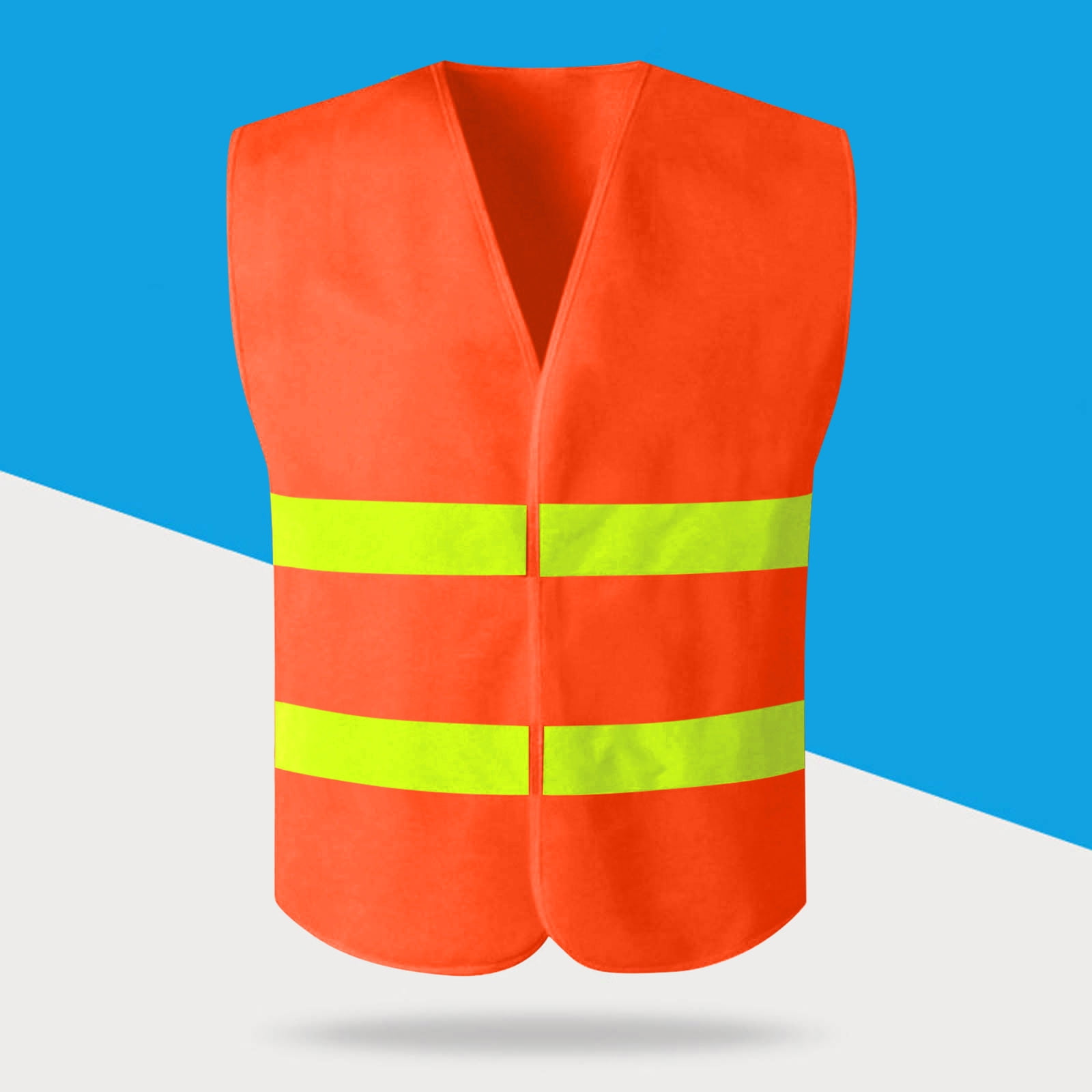 SZJXBUY Tool Vest for Men Construction High Visibility Mesh Sleeveless Reflective Vests with Pockets and Zipper Breathable Workout Outerwear Top Beige,Free Size