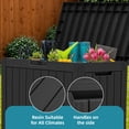 thumbnail image 4 of Uforic 45 Gallon Waterproof Resin Outdoor Storage Deck Box, Lockable Organizer for Patio Pool Garden, Black, 4 of 9