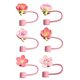 thumbnail image 1 of Pack of 6 Colorful Silicone Straw Tip Cover Flower Straw Protectors Sweet Straw Cover Flower Shape for Drinking Use, 1 of 4