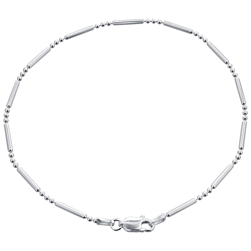 925 Sterling Silver Rope Chain Anklet with Lobster Clasp Gem Avenue bda014-9i 