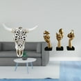 thumbnail image 2 of Decoración de pared con cabeza de , escultura tribal de cabeza de toro, colgante de pared, estatuas de pensadores, decoraciones de mesa, escultura, 2 of 8