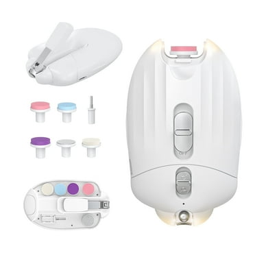 FEBFOXS Baby Nail Clipper Electric, Baby Nail Trimmer with Ligh, Nail File Manicure Set for Newborn Toddler and Adults