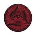 thumbnail image 2 of DouZhe Waterproof Spare Tire Cover, Red Eyes Illuminati Vintage Prints Adjustable Wheel Covers Fit for Jeep Trailer RV SUV Car, 17 inch, 2 of 7