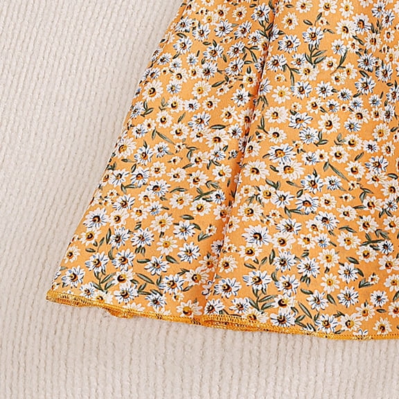 Vedolay Dresses For Girls Girl Paisley Lace Back A-Line Tutu Tulle Party Flower Girl Dress,Orange 5-6 Years