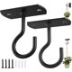 thumbnail image 1 of Paquete de 2 colgadores de pared de 2,5 pulgadas, ganchos para plantas, ganchos de pared para plantas, luces, jardineras, linternas, comederos colgantes para pájaros, campanillas de viento, 1 of 5