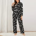 thumbnail image 3 of Junzan Anchor Print Womens Pajama Sets,Long Sleeve Button Down For Women Pjs 2 Piece, 3 of 9