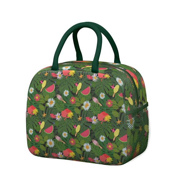 Lunch Bag Lunch Box for Women Reusable Insulated Lunch Bags,Water-Resistant Summer Abstract Seamless Pattern Cooler Lunch Tote Bag, Large Capacity for Work Travel Picnic