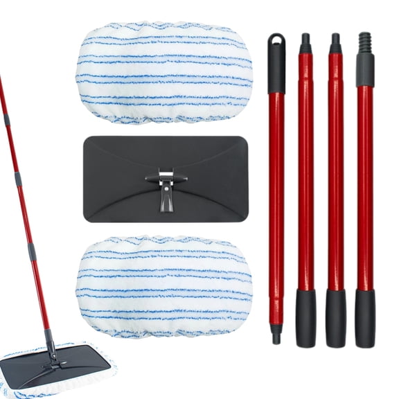 Microfiber Flat Mops for O ceda Hard Wood Floor Flat Mop, Large Surface Dust Flat Mop with 2 Reusable Pads & 1 Extendable Handle, Washable Hardwood Floors Mopping to Dry and Wet Clean