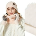 thumbnail image 4 of Gloves and Hat Sets for Women,Textured Knit Beanie Winter Machine Washable Accessories,Knit Beanie with Touchscreen Gloves and Neck Warmer 3 in 1 Winter Set,Cold Weather Lightweight Warmth, 4 of 5