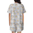 thumbnail image 3 of Kdxio Daisies Flowers Print Pajamas Sets for Women Short-Sleeved Pjs with Lounge Shorts Two Piece Sleepwear S-4XL, 3 of 9