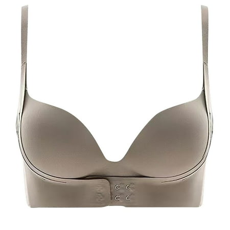 Amzcrzy Women s Plus Size Bra Full Coverage Front Closure Posture Back Unpadded Wireless Bralettes Support Minimizer Bra