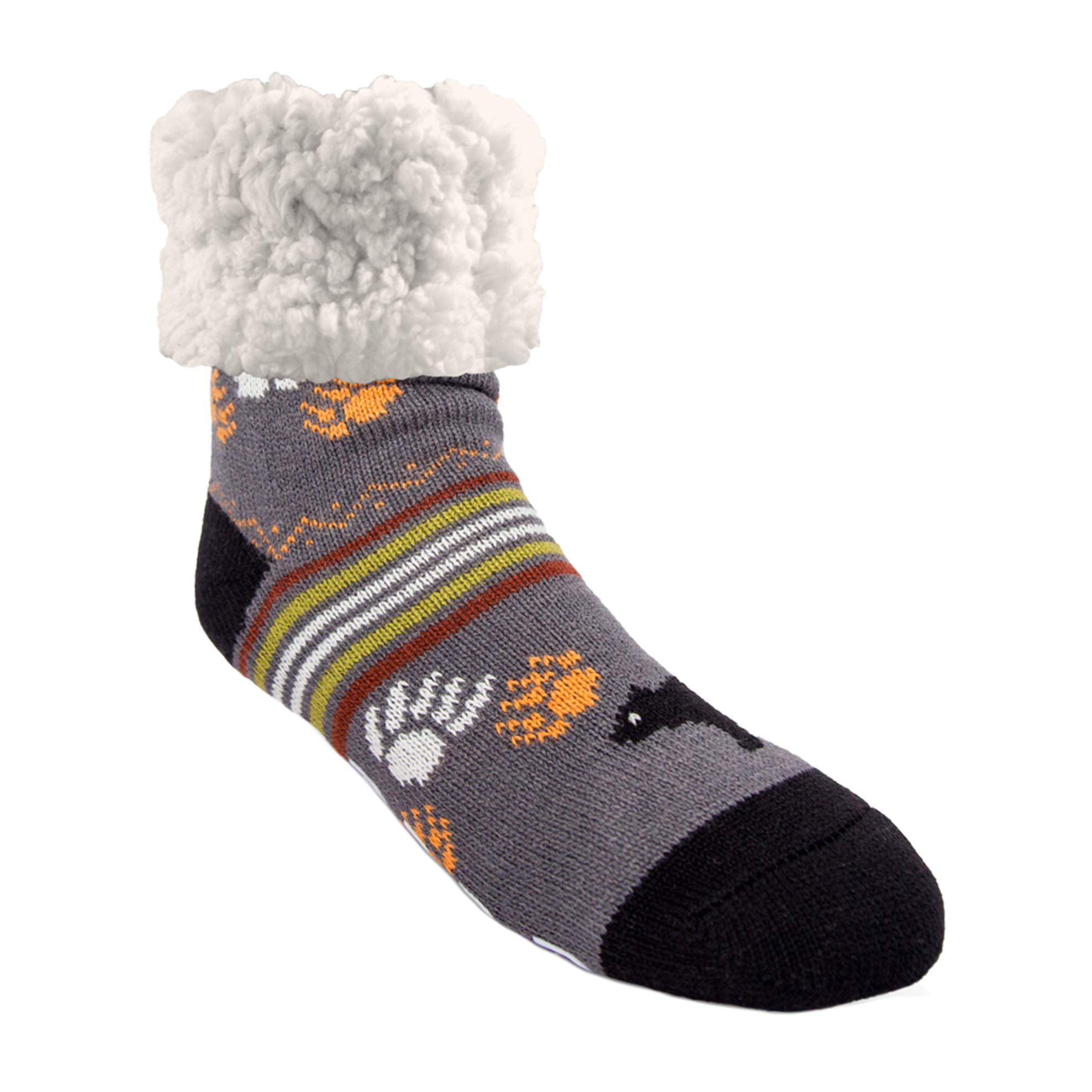 Pudus Cozy Winter Slipper Socks Women & Men w NonSlip Grippers Faux