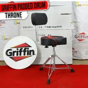 Saddle Drum Throne Backrest Support - Biker Seat Padded Music Guitar Stool Chair