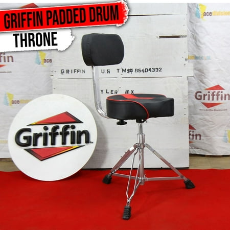 Saddle Drum Throne Backrest Support - Biker Seat Padded Music Guitar Stool Chair