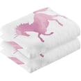 thumbnail image 2 of SKYSONIC Pink Watercolor Unicorn Patterned Hand Towels 2 PCS, Cotton Bath Towel for Drying Face Hands Body ,Absorbent Lightweight Towels for Bathroom Ktichen Travel Gym, 16"x28", 2 of 7
