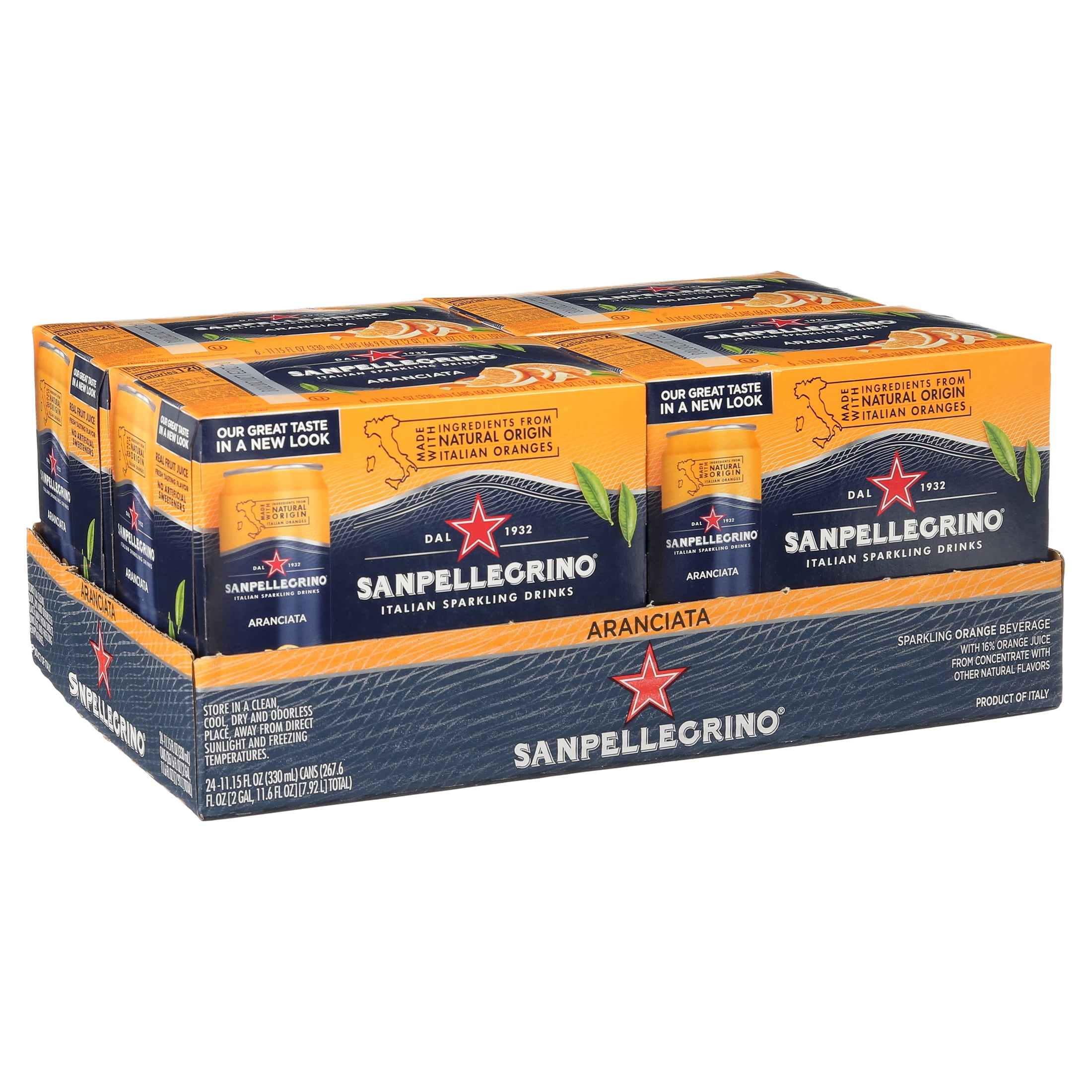 SANPELLEGRINO Aranciata 11.15 fl oz. Cans (24 Count)