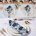thumbnail image 3 of Navy Blue Botanical Peony Cloth Napkins, Vintage Floral Blossom Washable and Reusable Dinner Napkins Set of 6, Table Napkin for Kitchen Party Birthday Wedding Hotel Housewarming 20"x20", 3 of 9