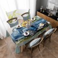 thumbnail image 4 of Blue Truck Yellow Sunflower Rectangle Tablecloth, Teal Plaid Vintage Summer Waterproof & StainResistant Tablecloth, Washable Oil-proof Table Cover for Dining/Party/Wedding/Camping/Buffet 60x102 In, 4 of 9