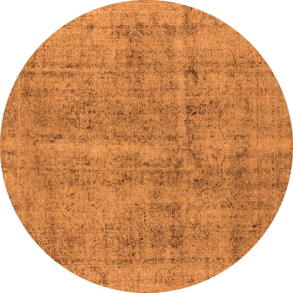 Ahgly Company Indoor Round Oriental Orange Industrial Area Rugs, 6' Round