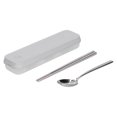 thumbnail image 5 of Juego de estuches de vajilla Caja de palillos con luz ultravioleta de acero inoxidable de grado alimenticio con carga USB para viajes de negocios escolares DailyGrey, 5 of 5