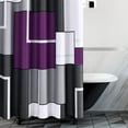 thumbnail image 2 of Rideaux de Douche pour Salle de Bain Ensemble de Rideaux de Douche Moderne Géométrique Standard Rideaux de Salle de Bain Rideau de Douche Polyester Robuste pour Hôtels Baignoires, 72x84 Violet, 2 of 5