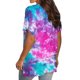 thumbnail image 3 of Gibobby Camisetas de verano para mujer Camiseta manga corta con cuello en V estampado con tinte corbata informal para mujer(Rosa caliente,G), 3 of 4