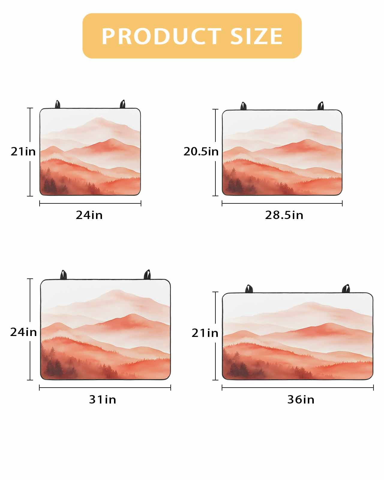 nqOlkjepod Large Induction Cooktop Protector Mat 24"x21", Boho Red Forest Stove Top Covers for Electric Stove, Modern Watercolor Mountains Trees Stove Burner Cover Mats, Glass Top Stove Cover